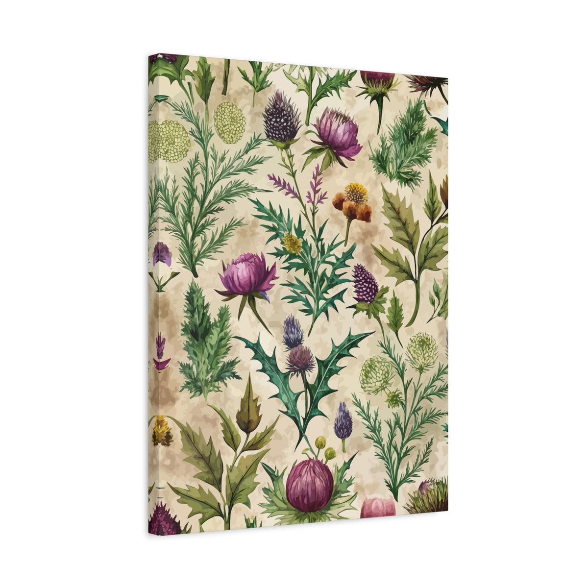 Folk Floral Pattern, Scottish Inspired 02 - 18 in x 24 in Matte Canvas, Stretched, 1.25 in