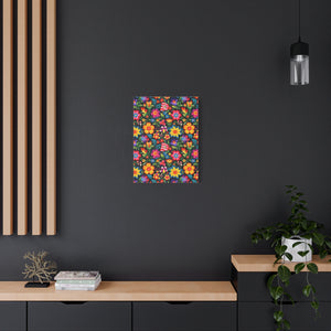 Mexican Floral Fiesta Pattern 030 - 18 in x 24 in Matte Canvas, Stretched, 1.25 in