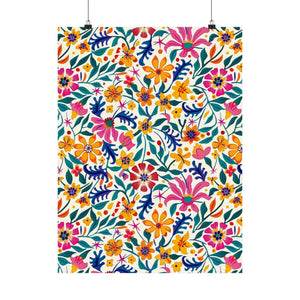 Mexican Floral Fiesta Pattern 003 - 18 in x 24 in Matte Poster