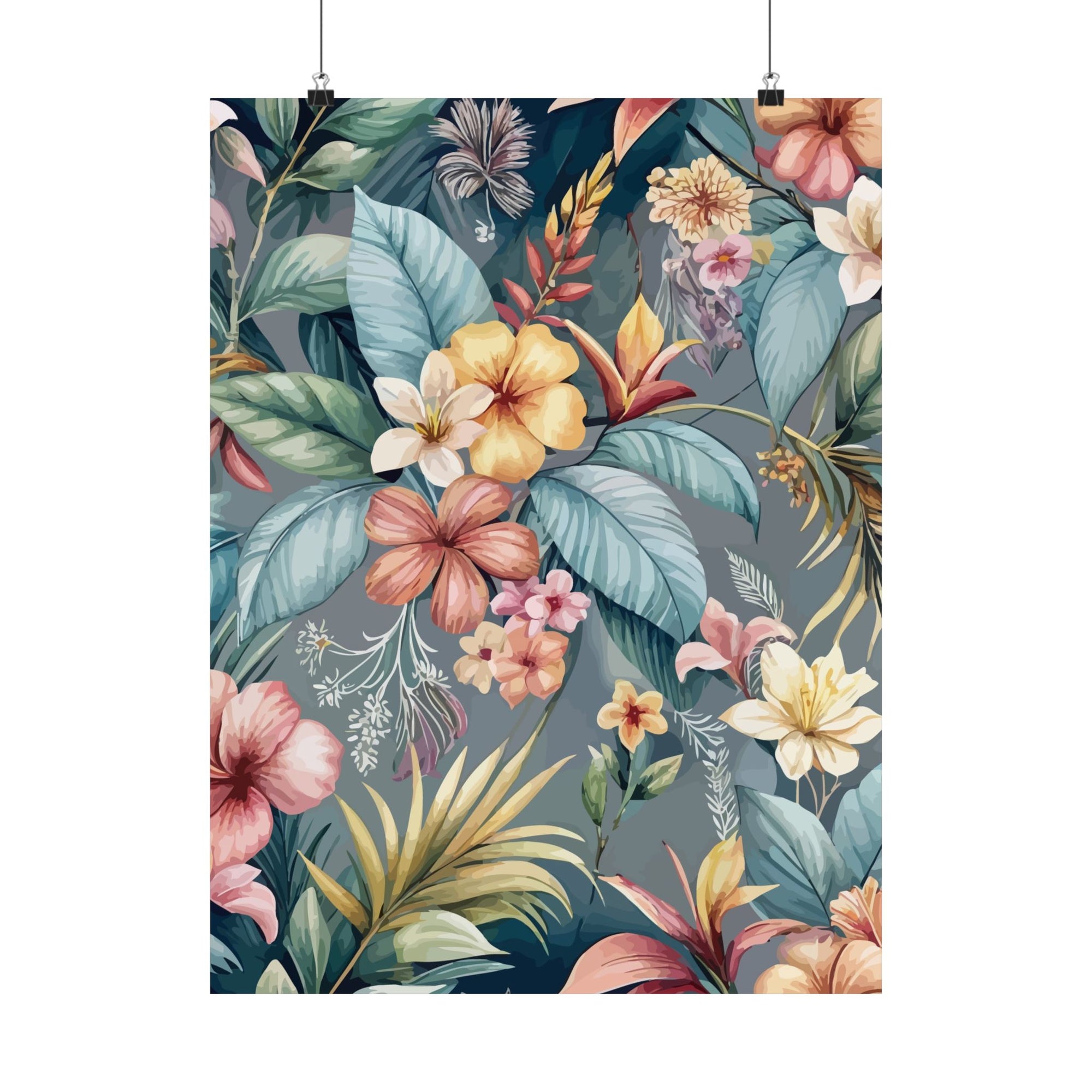 Folk Floral Pattern, Balinese Inspired 08 - 18 in x 24 in Matte Poster