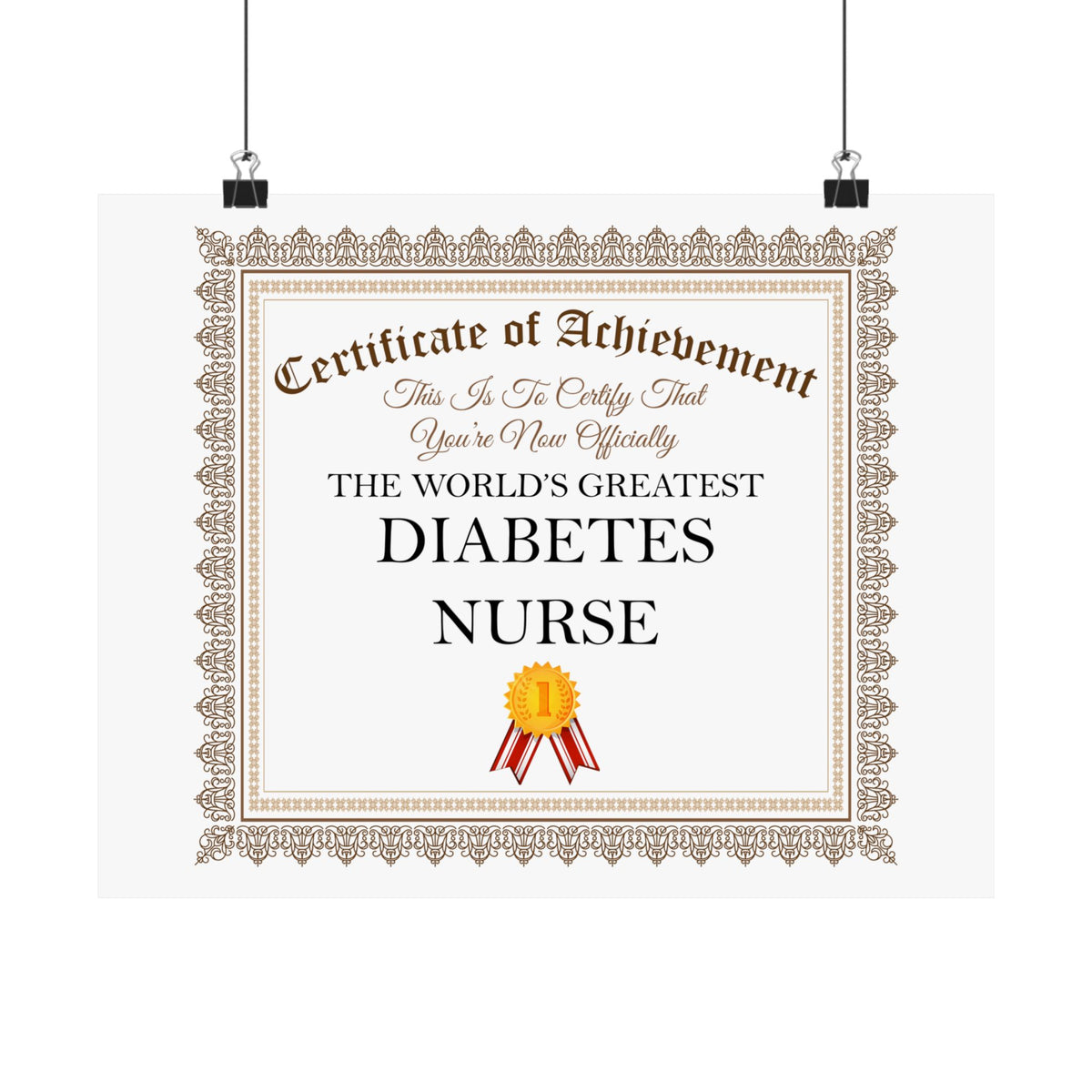 World's Greatest Diabetes Nurse - 14 in x 11 in Matte Poster