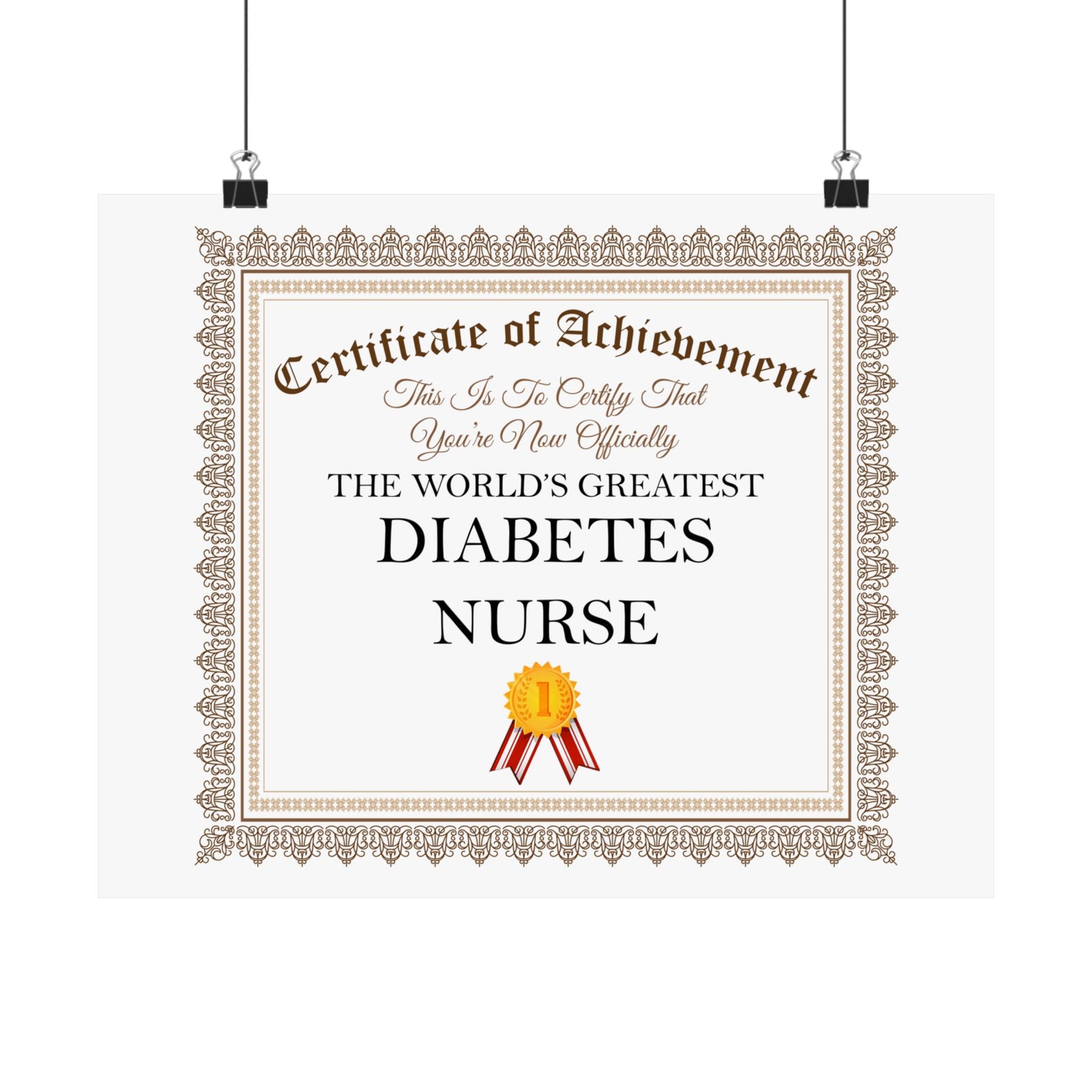 World's Greatest Diabetes Nurse - 14 in x 11 in Matte Poster