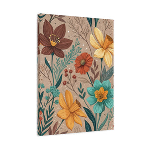 Wildflowers Pattern 172 - 18 in x 24 in Matte Canvas, Stretched, 1.25 in