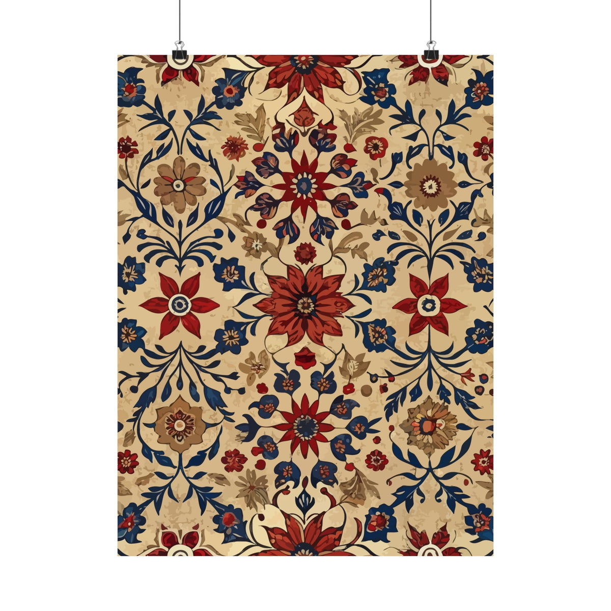 Folk Floral Pattern, Moroccan Inspired 10 - 18 in x 24 in Matte Poster