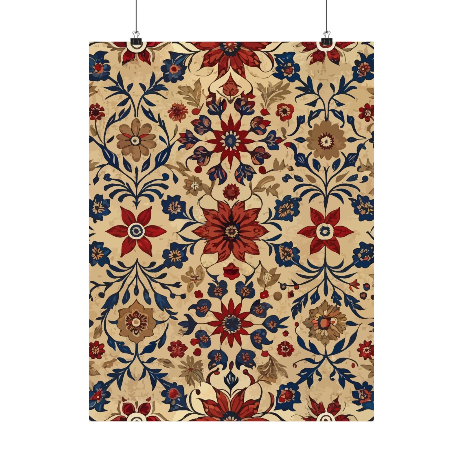Folk Floral Pattern, Moroccan Inspired 10 - 18 in x 24 in Matte Poster