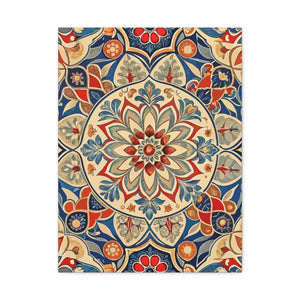 Folk Floral Pattern, Moroccan Inspired 01 - 18 in x 24 in Matte Canvas, Stretched, 1.25 in