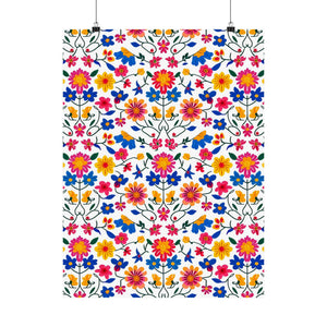 Mexican Floral Fiesta Pattern 020 - 18 in x 24 in Matte Poster