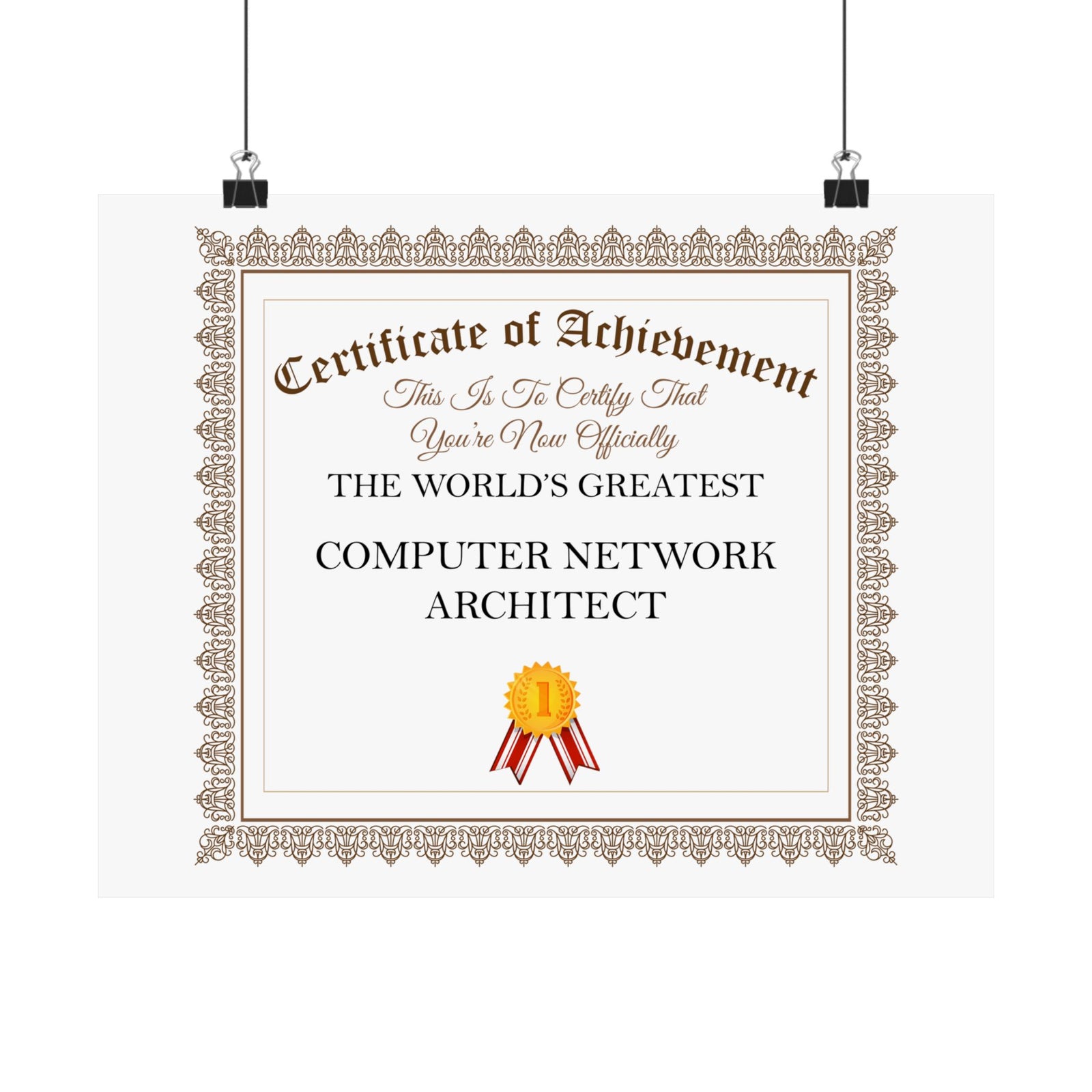 World's Greatest Computer Network Architect - 14 in x 11 in Matte Poster