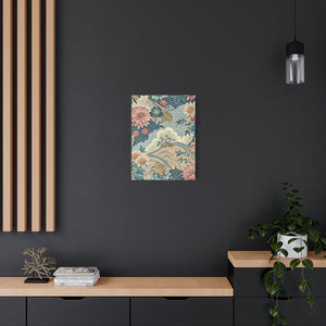 Folk Floral Pattern, Japanese Inspired 06 - 18 in x 24 in Matte Canvas, Stretched, 1.25 in