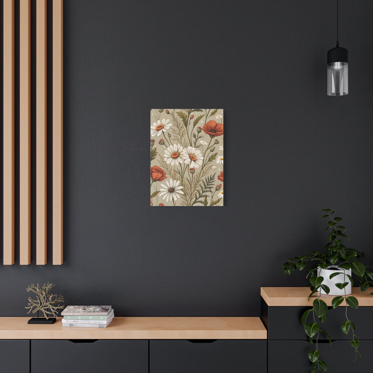 Wildflowers Pattern 136 - 18 in x 24 in Matte Canvas, Stretched, 1.25 in