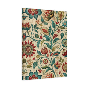 Folk Floral Pattern, Indian Inspired 06 - 18 in x 24 in Matte Canvas, Stretched, 1.25 in