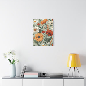 Wildflowers Pattern 043 - 18 in x 24 in Matte Canvas, Stretched, 1.25 in