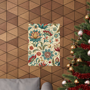 Folk Floral Pattern, Indian Inspired 08 - 18 in x 24 in Matte Poster