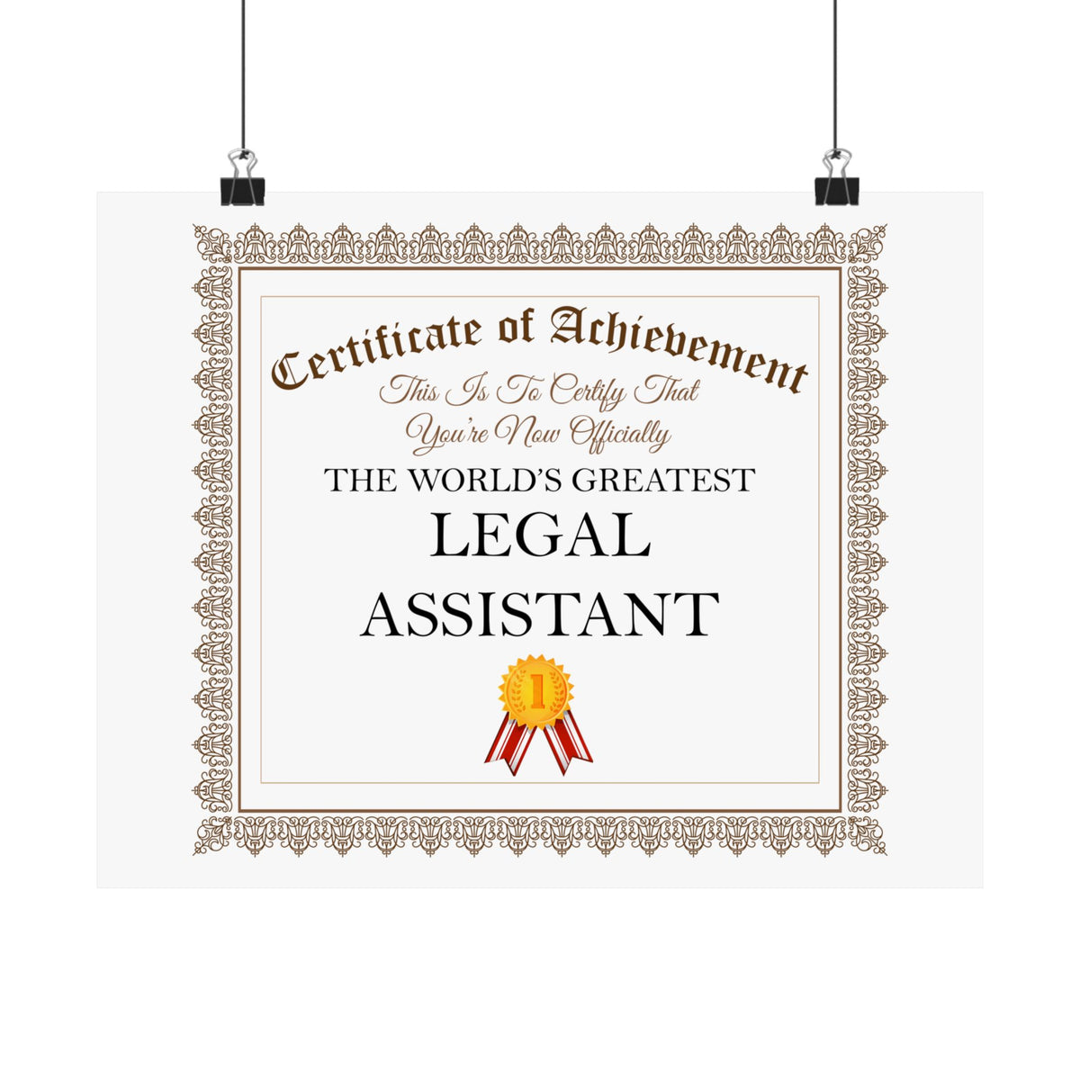 World's Greatest Legal Assistant - 14 in x 11 in Matte Poster