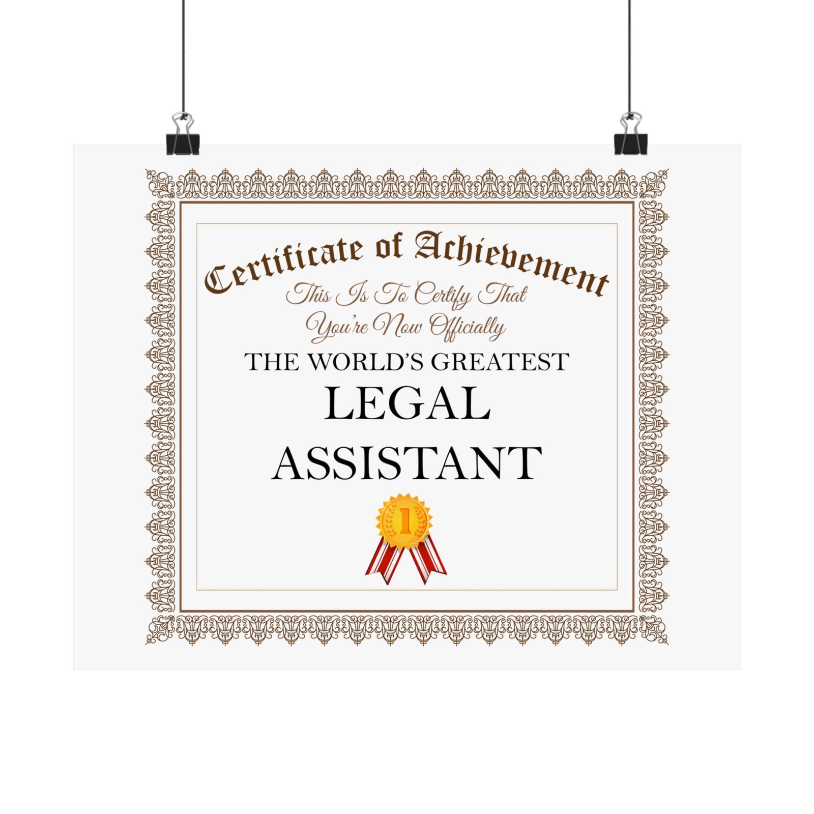 World's Greatest Legal Assistant - 14 in x 11 in Matte Poster