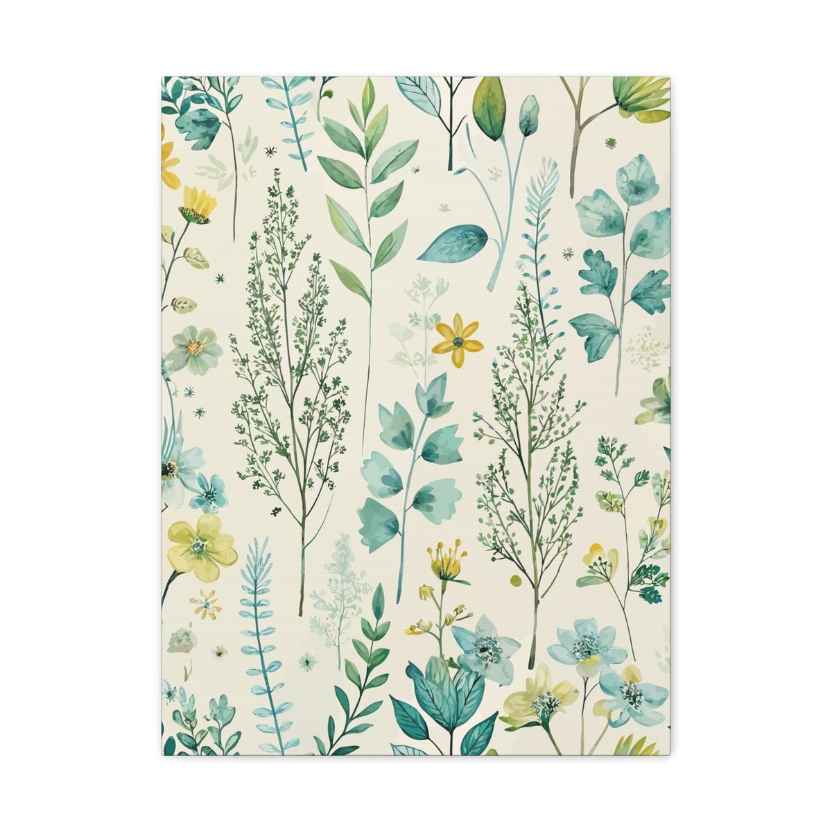 Folk Floral Pattern, Finnish Inspired 02 - 18 in x 24 in Matte Canvas, Stretched, 1.25 in