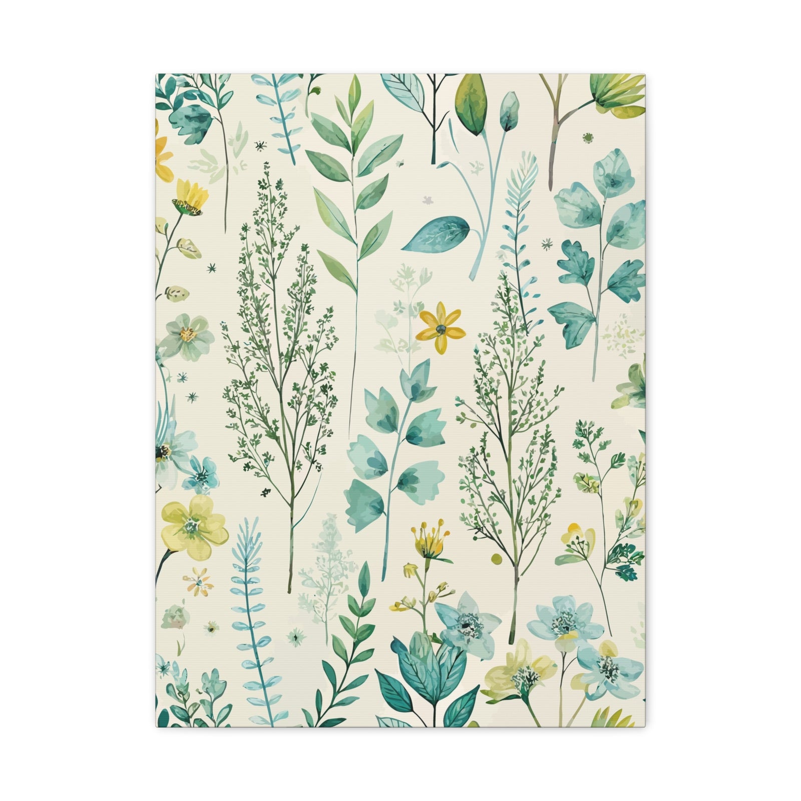 Folk Floral Pattern, Finnish Inspired 02 - 18 in x 24 in Matte Canvas, Stretched, 1.25 in