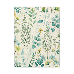 Folk Floral Pattern, Finnish Inspired 02 - 18 in x 24 in Matte Canvas, Stretched, 1.25 in