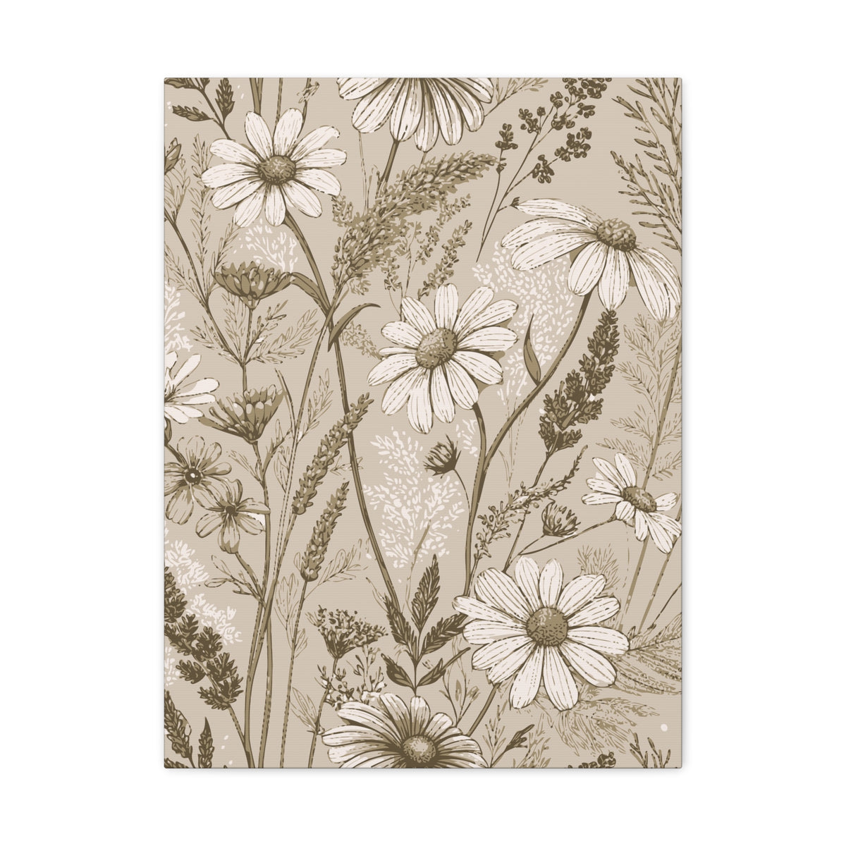 Wildflowers Pattern 104 - 18 in x 24 in Matte Canvas, Stretched, 1.25 in