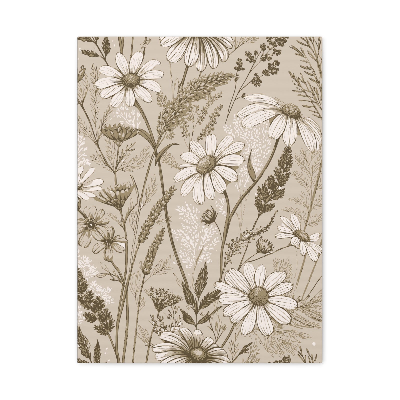 Wildflowers Pattern 104 - 18 in x 24 in Matte Canvas, Stretched, 1.25 in
