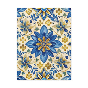 Folk Floral Pattern, Portuguese Inspired 02 - 18 in x 24 in Matte Canvas, Stretched, 1.25 in