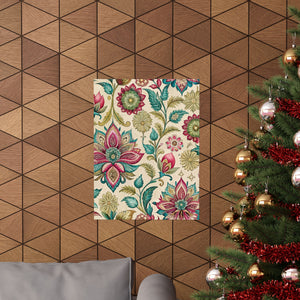 Folk Floral Pattern, Indian Inspired 05 - 18 in x 24 in Matte Poster