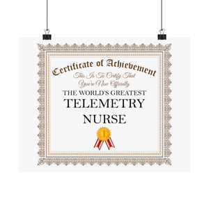 World's Greatest Telemetry Nurse - 14 in x 11 in Matte Poster