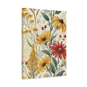 Wildflowers Pattern 030 - 18 in x 24 in Matte Canvas, Stretched, 1.25 in