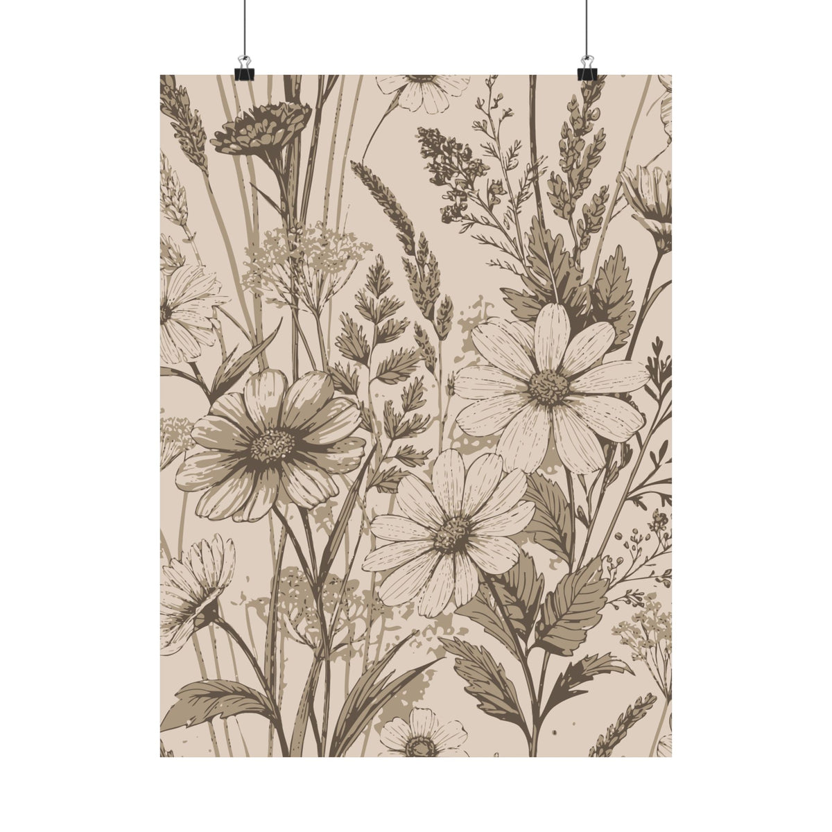 Wildflowers Pattern 103 - 18 in x 24 in Matte Poster