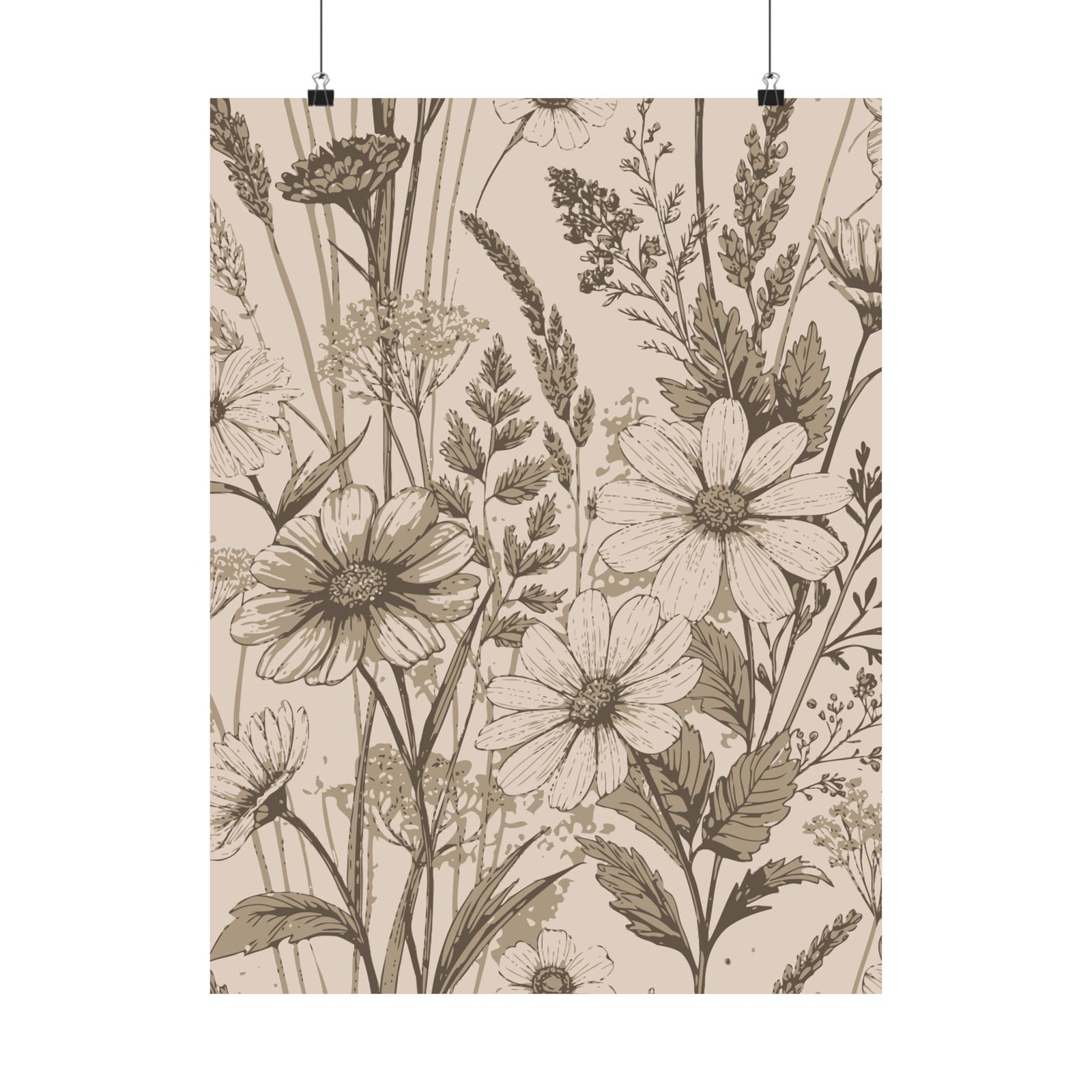 Wildflowers Pattern 103 - 18 in x 24 in Matte Poster
