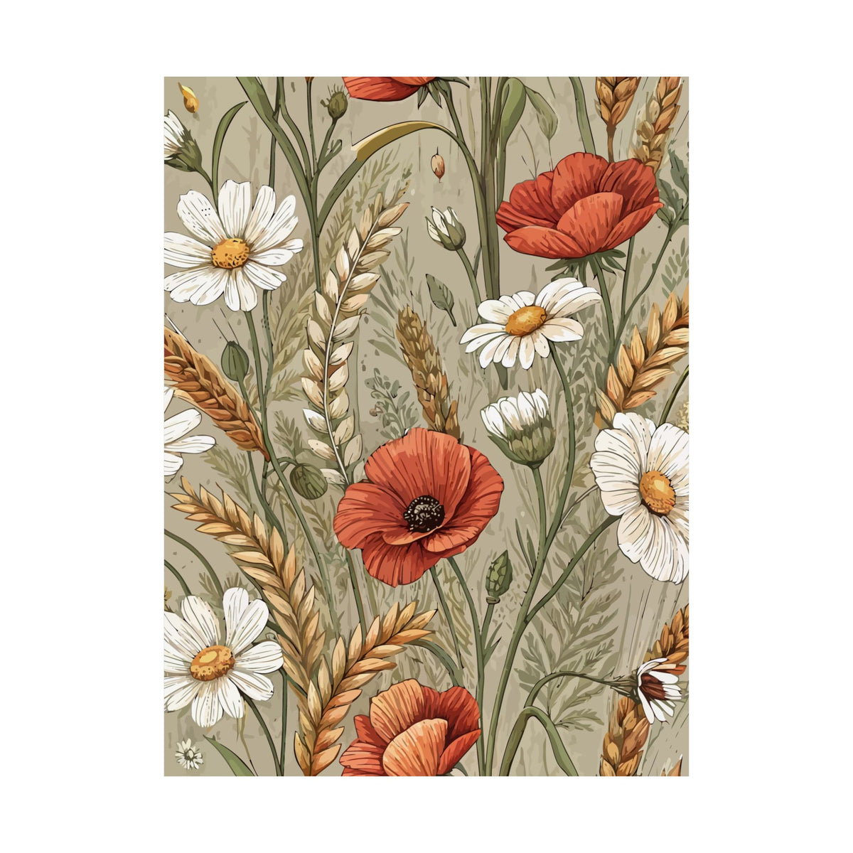 Wildflowers Pattern 141 - 18 in x 24 in Matte Poster