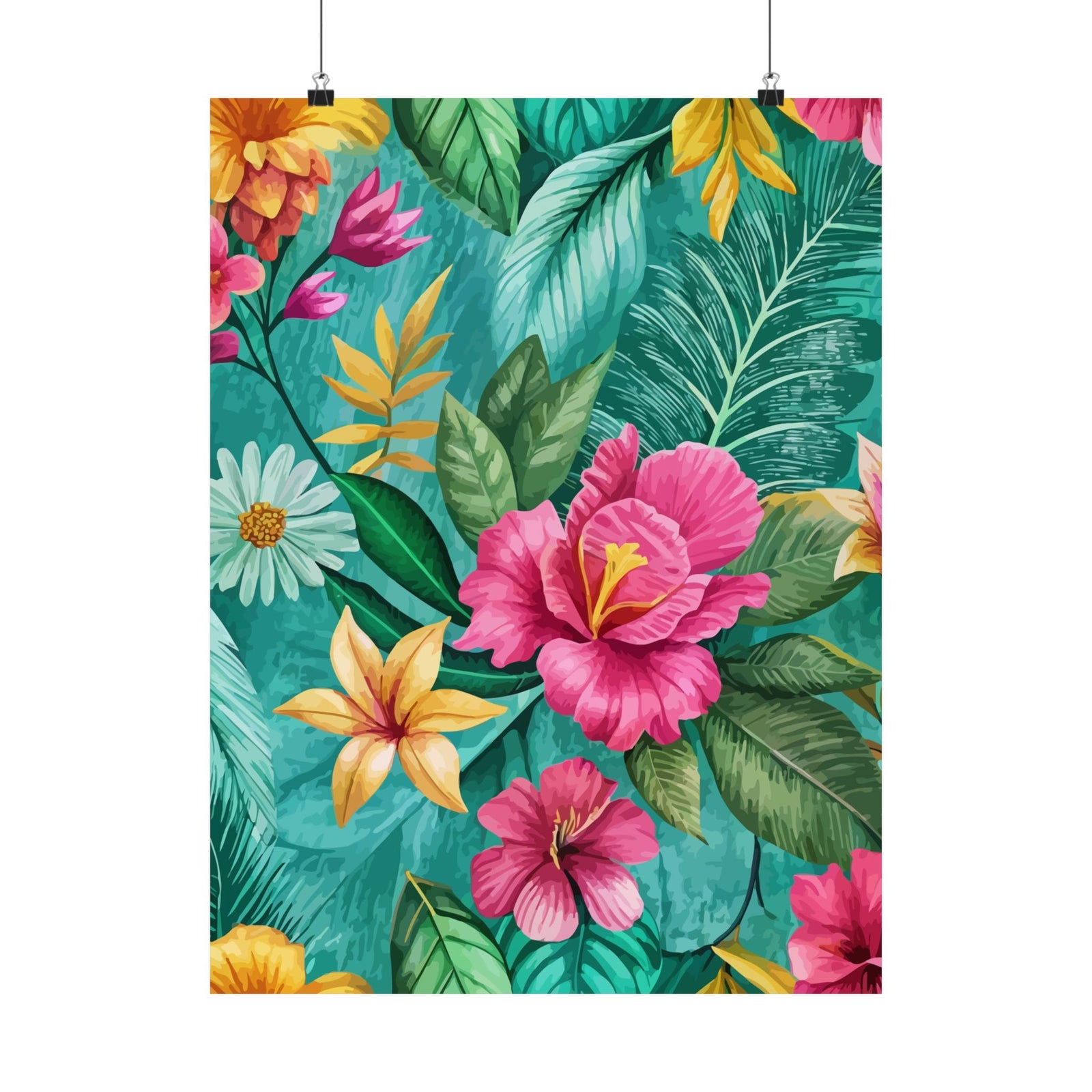 Folk Floral Pattern, South American Inspired 02 - 18 in x 24 in Matte Poster