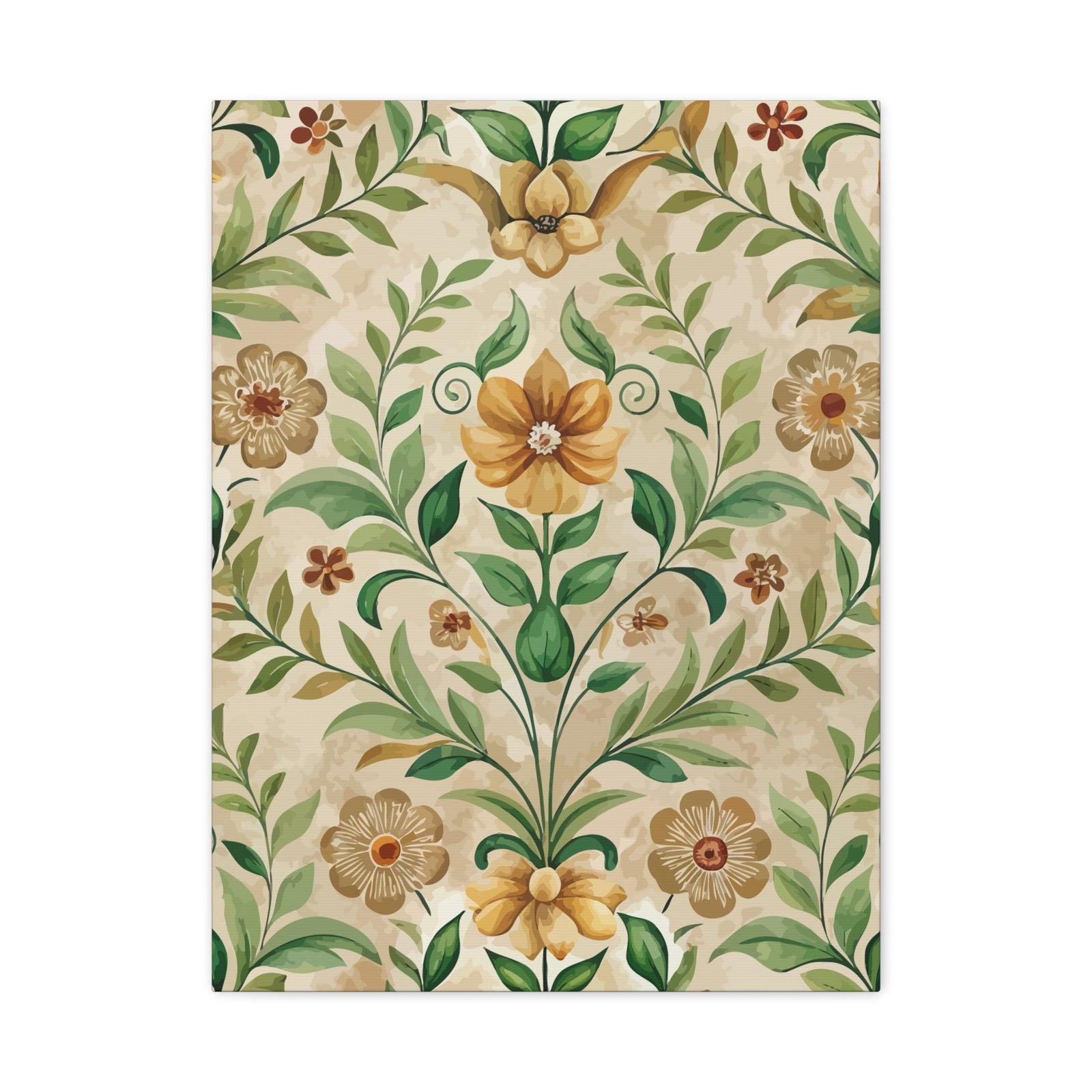 Folk Floral Pattern, Armenian Inspired 01 - 18 in x 24 in Matte Canvas, Stretched, 1.25 in