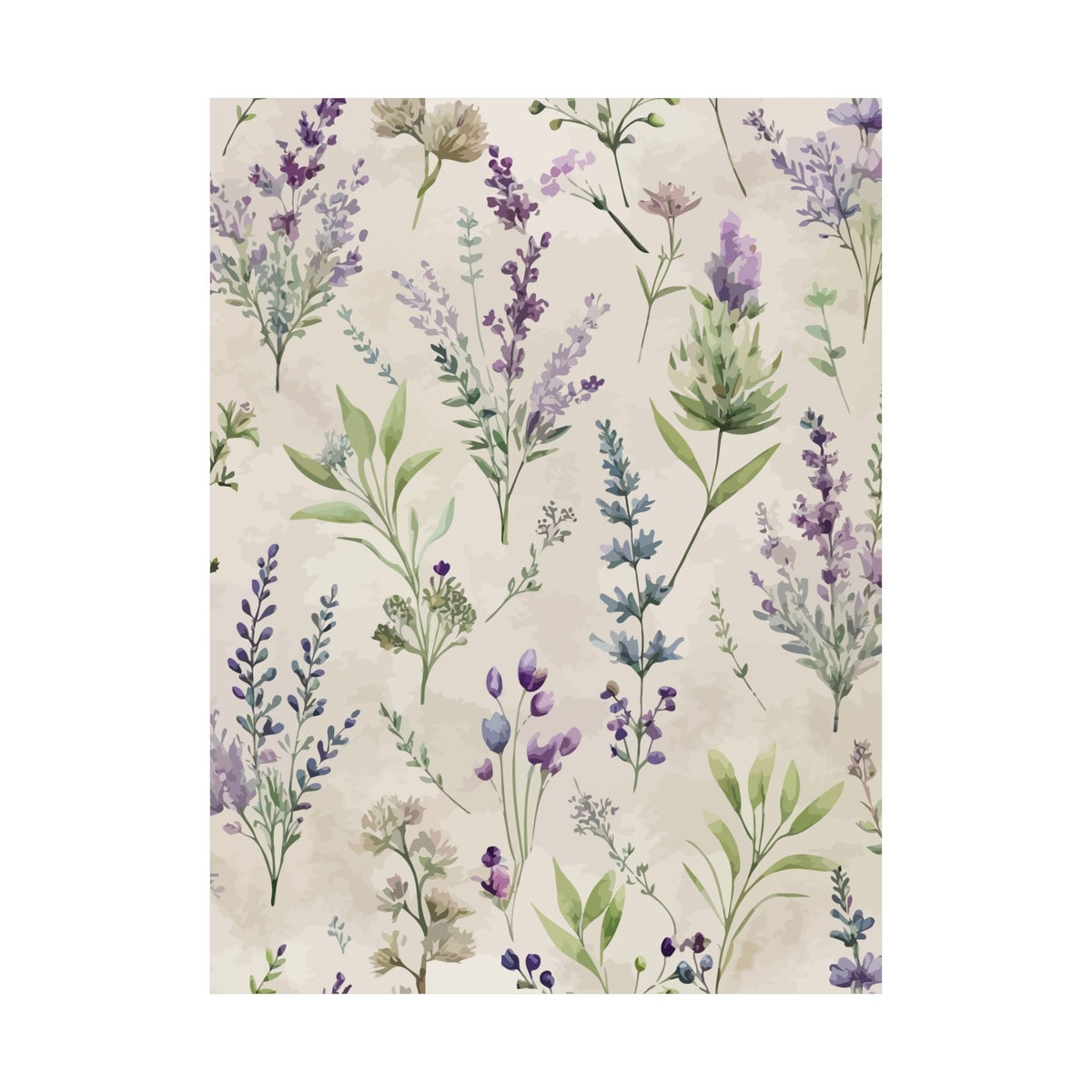 Folk Floral Pattern, French Inspired 02 - 18 in x 24 in Matte Poster