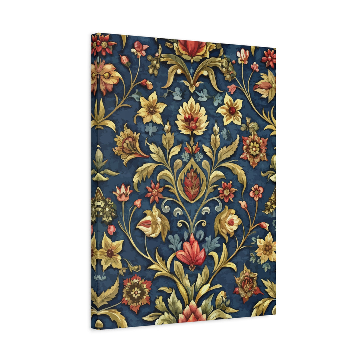 Folk Floral Pattern, Iranian Inspired 02 - 18 in x 24 in Matte Canvas, Stretched, 1.25 in