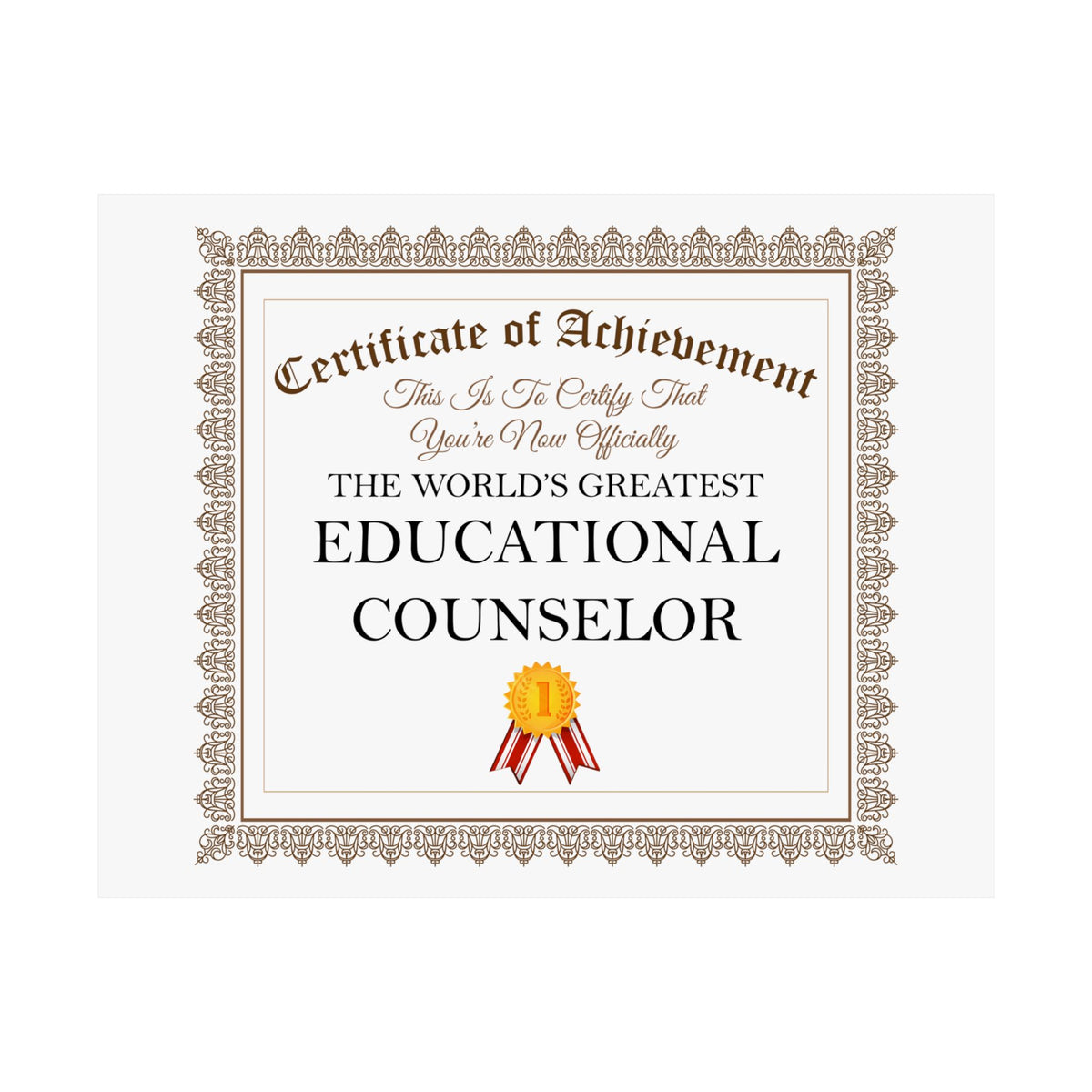 World's Greatest Educational Counselor - 14 in x 11 in Matte Poster