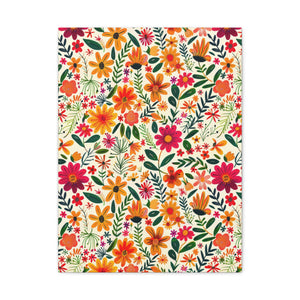 Mexican Floral Fiesta Pattern 004 - 18 in x 24 in Matte Canvas, Stretched, 1.25 in