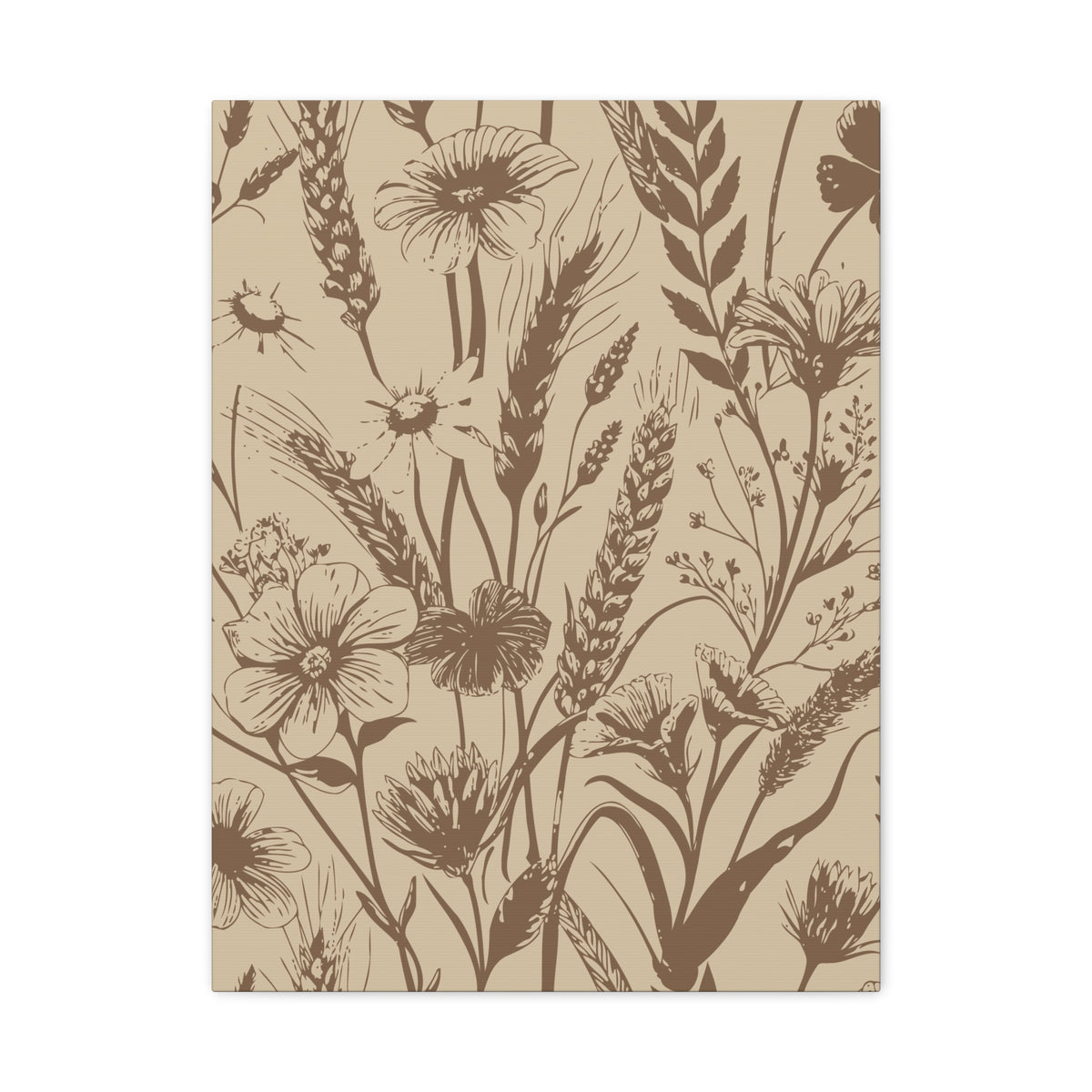 Wildflowers Pattern 173 - 18 in x 24 in Matte Canvas, Stretched, 1.25 in