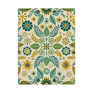 Folk Floral Pattern, Scandinavian Inspired 01 - 18 in x 24 in Matte Poster