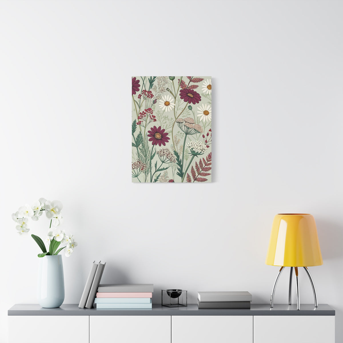 Wildflowers Pattern 034 - 18 in x 24 in Matte Canvas, Stretched, 1.25 in