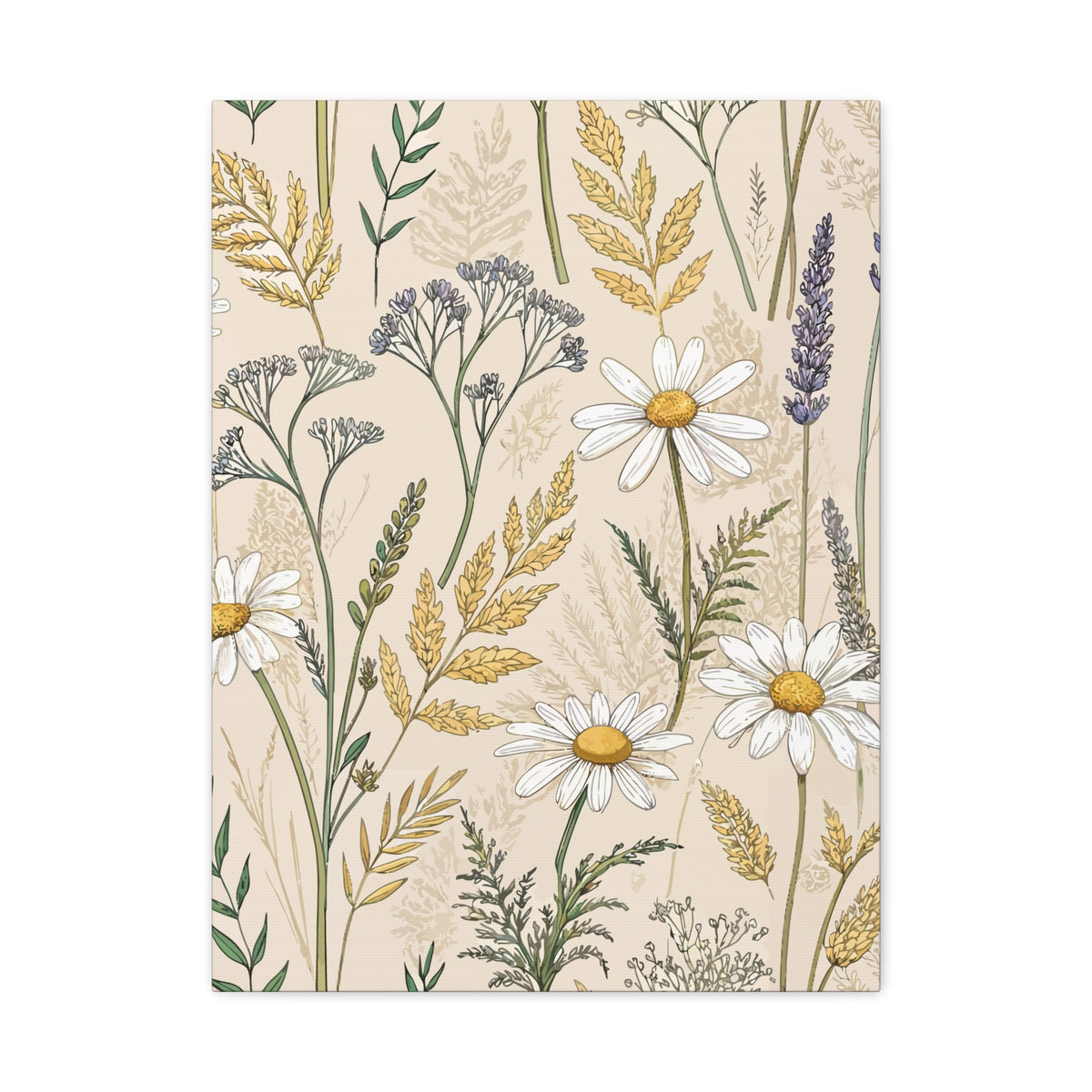 Wildflowers Pattern 064 - 18 in x 24 in Matte Canvas, Stretched, 1.25 in