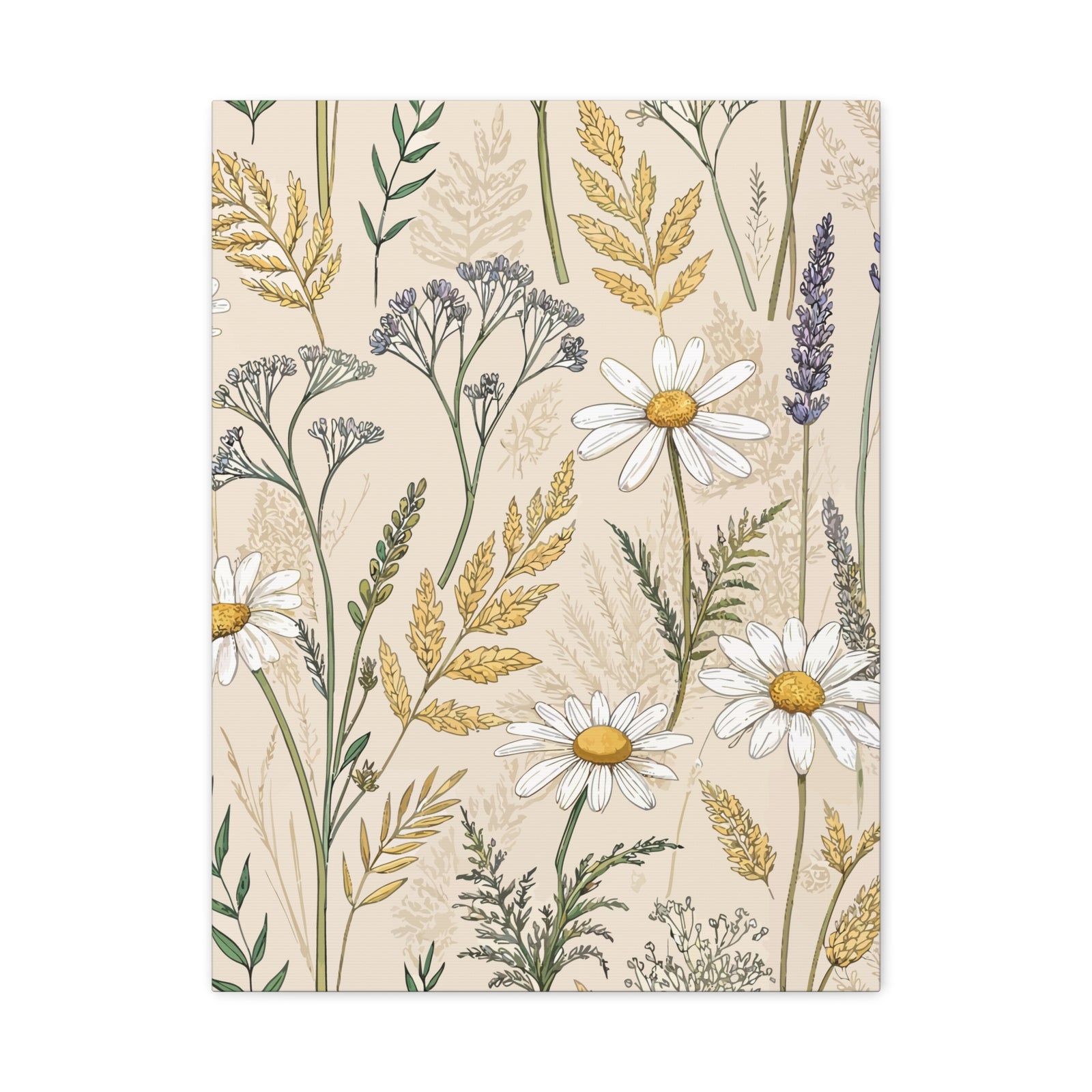Wildflowers Pattern 064 - 18 in x 24 in Matte Canvas, Stretched, 1.25 in