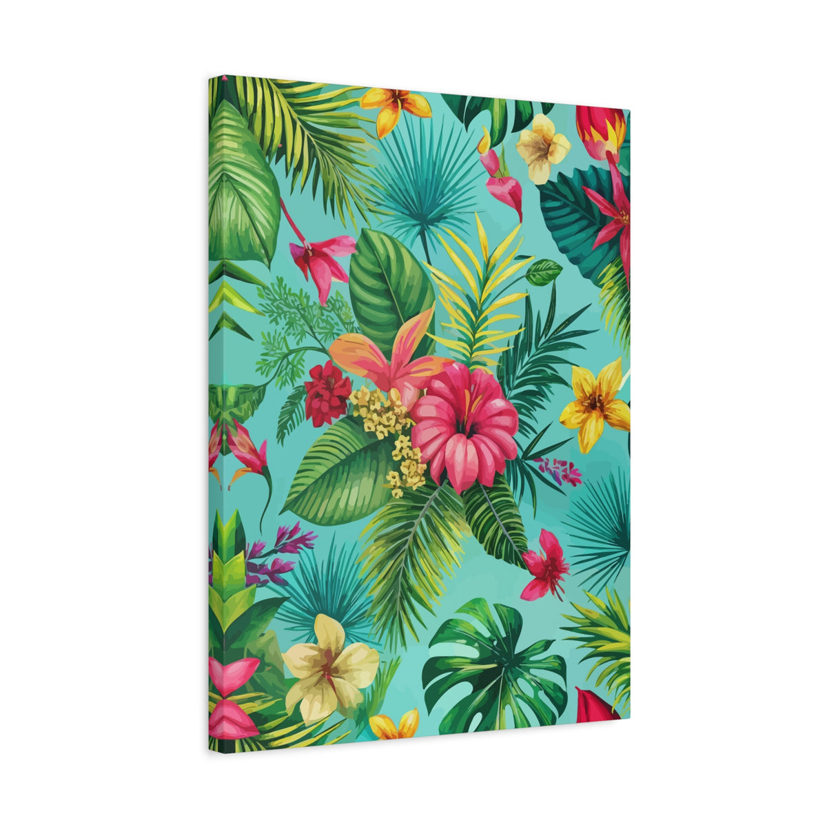 Folk Floral Pattern, Brazilian Inspired 04 - 18 in x 24 in Matte Canvas, Stretched, 1.25 in