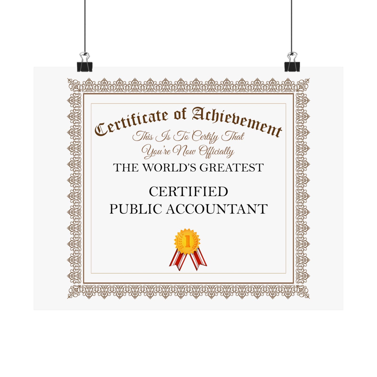 World's Greatest Certified Public Accountant - 14 in x 11 in Matte Poster
