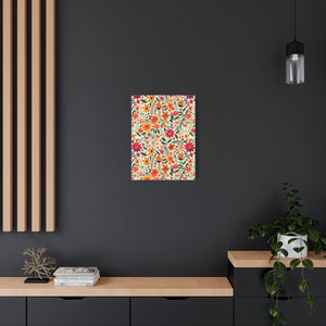 Mexican Floral Fiesta Pattern 004 - 18 in x 24 in Matte Canvas, Stretched, 1.25 in