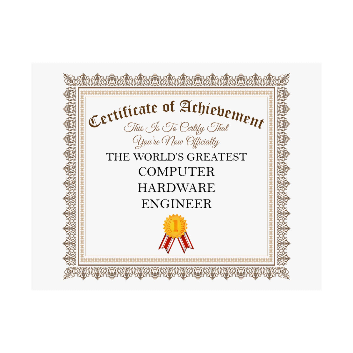 World's Greatest Computer Hardware Engineer - 14 in x 11 in Matte Poster