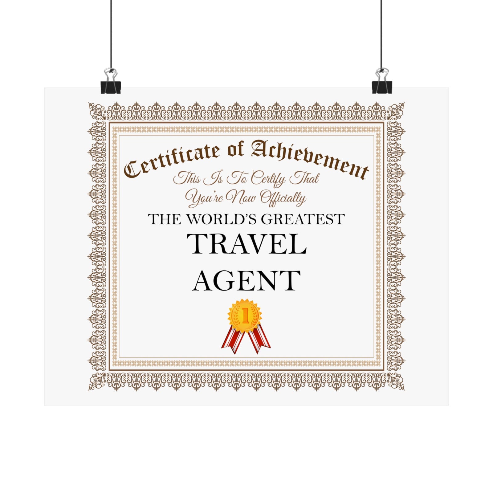 World's Greatest Travel Agent - 14 in x 11 in Matte Poster