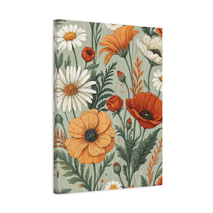 Wildflowers Pattern 043 - 18 in x 24 in Matte Canvas, Stretched, 1.25 in