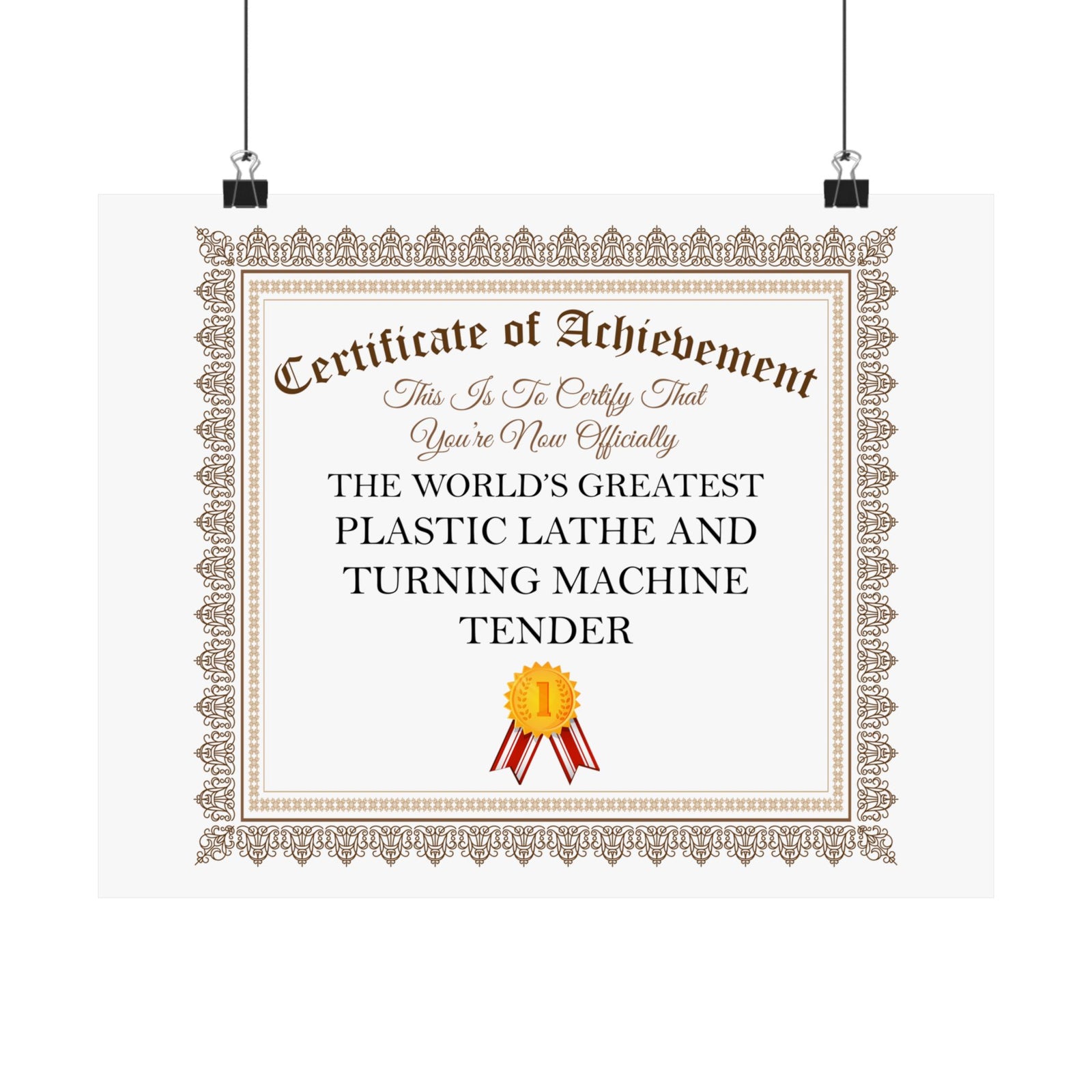 World's Greatest Plastic Lathe and Turning Machine Tender - 14 in x 11 in Matte Poster