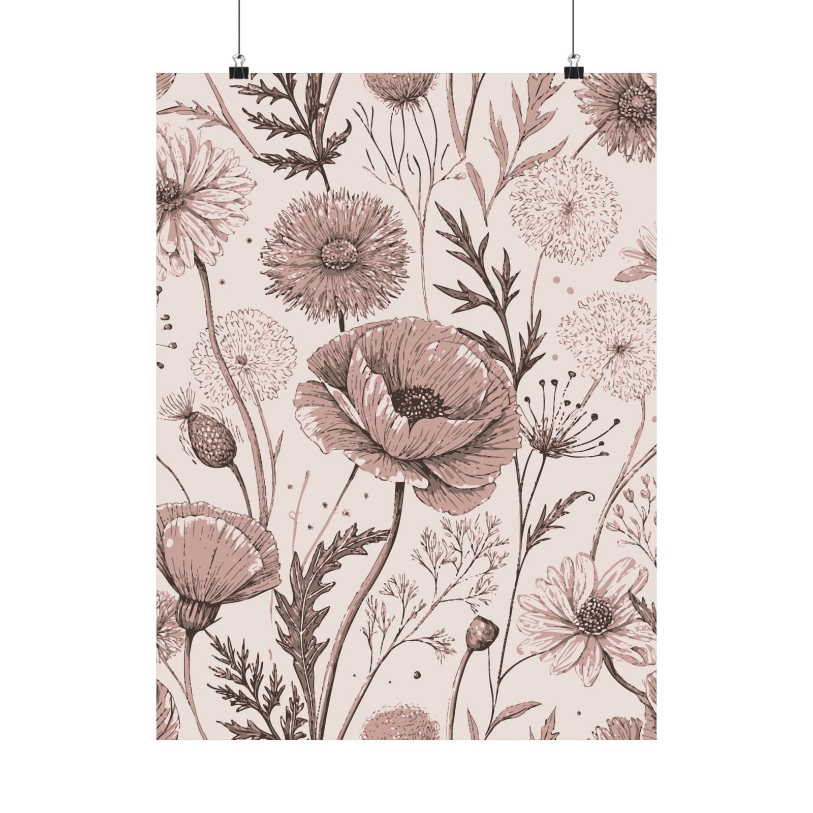Wildflowers Pattern 123 - 18 in x 24 in Matte Poster